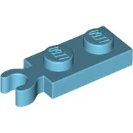 Plate Special 1 x 2 with Clip Vertical on End / Medium Azure