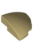 Lego Brick Round Corner, Curved 3 x 3 x 1 Quarter Circle / Tan