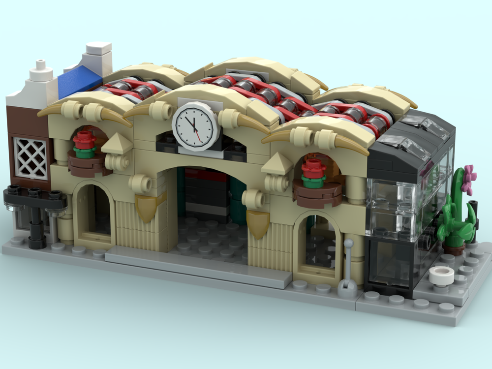 Lego Brick Cross Train Station Mini Build