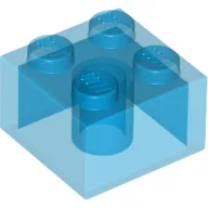 Brick 2 x 2 without Inside Ridges / Trans-Dark Blue