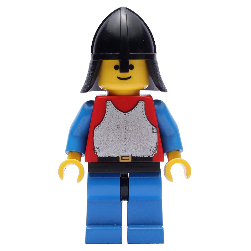 Lego Knight (Breastplate on Red) - Blue Legs, Black Neck-Protector