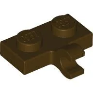 Plate Special 1 x 2 with Clip Horizontal on Side / Dark Brown