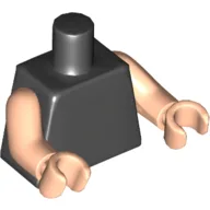 Torso, Light Nougat Arms and Hands [Plain] / Black