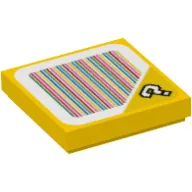 Tile 2 x 2 with '?' and Barcode Print (Sticker) / Yellow