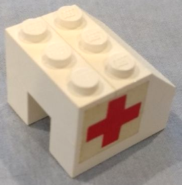 Lego Stickered Assembly 3 x 3 x 2 with Red Cross Pattern on Both Sides (Stickers) - Set 626-2