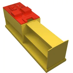 Battery Box, 9V 4 x 14 x 4 with Yellow Base [Complete Assembly] / Yellow