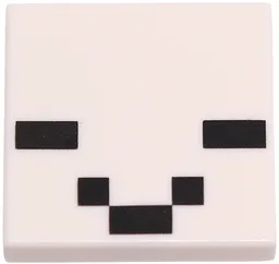 Tile, Modified 2 x 2 Inverted with Black Squares and Rectangles Pattern (Minecraft Hydrated Ghast Face)