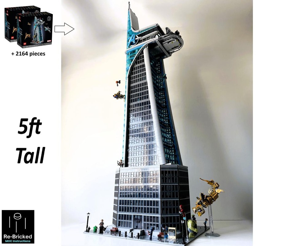 Lego 5ft Avengers Tower modified build of 2x76269