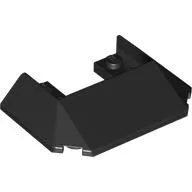 Brick Wedged, Sloped 45° 6 x 4 Double / 33°, 5 Bottom Tubes [Train Roof] / Black