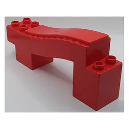 Duplo Road Section, Incline with 4 studs at Bottom, Bumpy Edges / Very Light Gray