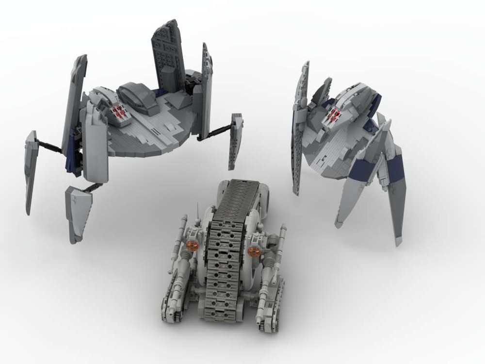 LEGO SW Droid army PACK. Vulture Droid fighter/Droid Tank Snail/Droid Bomber MOC