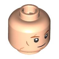 Lego Minifig Head Cal Kestis, Dark Orange Eyebrows, Scars, Closed Mouth/Angry Open Mouth, Teeth / Light Nougat