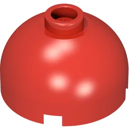 Brick Round 2 x 2 Dome Top, Hollow Stud / Red