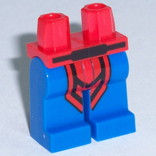 Lego Hips and Blue Legs with Red and Black Panel and Belt Print
