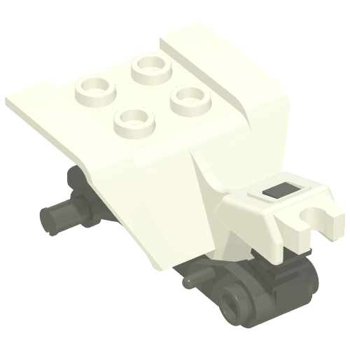 Lego Vehicle Body, Tricycle Body Top with Dark Gray Chassis / White