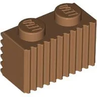Brick Special 1 x 2 with Grille / Medium Nougat