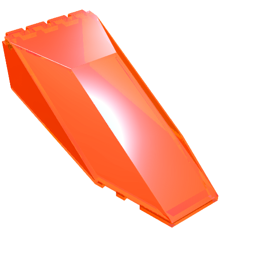 Lego Windscreen 10 x 4 x 2 1/3 Canopy / Trans-Neon Orange