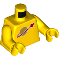 Lego Torso Classic Space Logo Print (New Version), Yellow Arms and Hands / Yellow