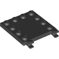 Plate Special 4 x 4 with Studs on Edges and Clips Horizontal / Black