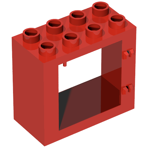 Lego Duplo Door / Window Frame Flat Front Surface / Red