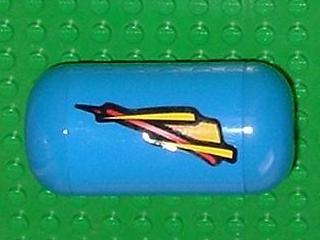 Lego Pneumatic Air Tank with Yellow and Red Geometric Streak Pattern Model Left Side (Sticker) - Set 8462