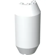 Cylinder Half 4 x 6 x 13 with 1 x 2 Cutout / White