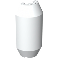 Lego Cylinder Half 4 x 6 x 13 with 1 x 2 Cutout / White