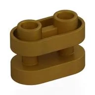 Brick Special 1 x 2 Rounded with Center Bars / Pearl Gold