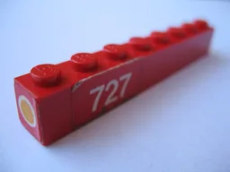 Brick 1 x 8 with Headlight and '727' Pattern Left (Stickers) - Set 727