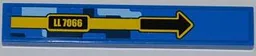 Tile 1 x 6 with Black Arrow and 'LL 7066' Pattern Model Right Side (Sticker) - Set 7066