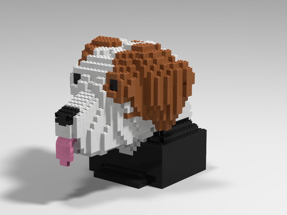 Lego Dog Pointer Mix head sculpture