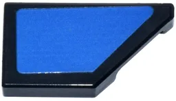 Tile, Modified 1 x 2 Wedge Right with Blue Panel Pattern (Sticker) - Set 77249