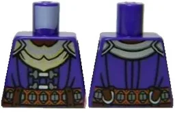 Torso LotR Armor with Silver Chest Plate, Buckles, and Belt Pattern / Dark Purple