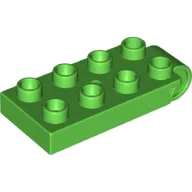 Duplo Plate 2 x 5 with 8 Studs and Hinge / Bright Green