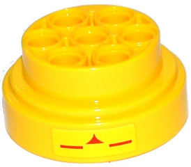 Lego Wheel 31mm D. x 15mm Technic with Red Triangle with Curved Sides and Lines Pattern on Both Sides (Stickers) - Set 75092
