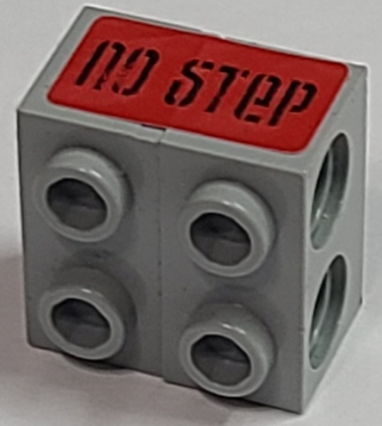Lego Stickered Assembly 2 x 2 x 1 with Black 'nO STeP' on Red Background Pattern (Sticker) - Set 8141
