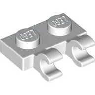 Plate Special 1 x 2 with Clips Horizontal [Open O Clips] / White