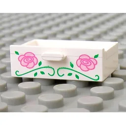 Cupboard 2 x 3 Drawer with Flower and Vine Print