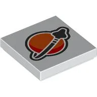 Tile 2 x 2 with Modern Classic Space Logo Print / White