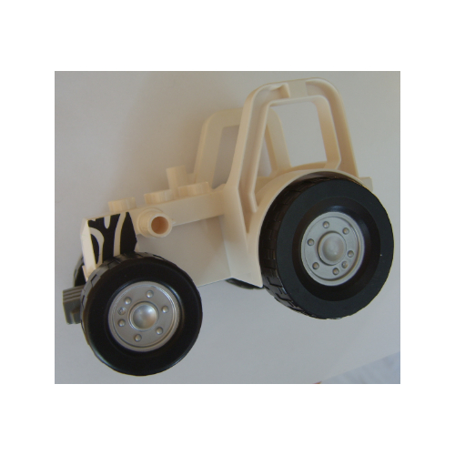 Lego Duplo Tractor with 2 x 3 Studs on Hood and Zebra Stripes Print