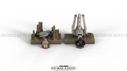Micro Diorama : Obi-wan and Vader shuttles in the rocky planet