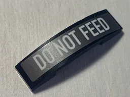 Slope, Curved 4 x 1 x 2/3 Double with 'DO NOT FEED' Pattern (Sticker) - Set 70613