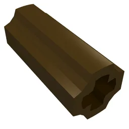 Technic Axle Connector Smooth [with x Hole + Orientation] / Dark Brown
