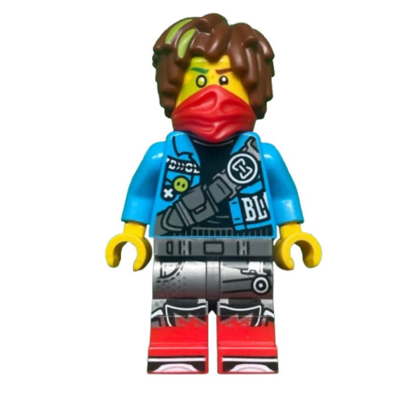 Lego Mateo, Dark Azure Torso, Red Mask