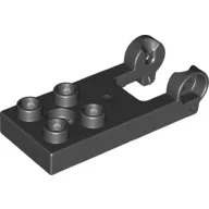Duplo Plate 2 x 3 with 4 Studs and Reinforced Hinge / Black