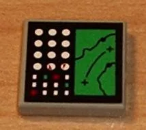 Tile 2 x 2 with Electronic Terrain Display Pattern (Sticker) - Set 8839
