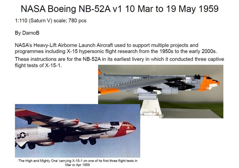 Lego NASA Boeing NB-52A v1