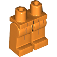 Lego Hips and Orange Legs with Reddish Brown Creases and Black Zipper Seam Print / Orange