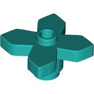 Lego Plant, Flower 2 x 2 Leaves - Angular / Dark Turquoise