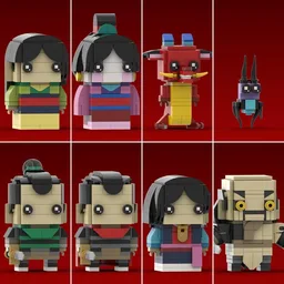 Mulan (1998) Brickheadz Bundle
